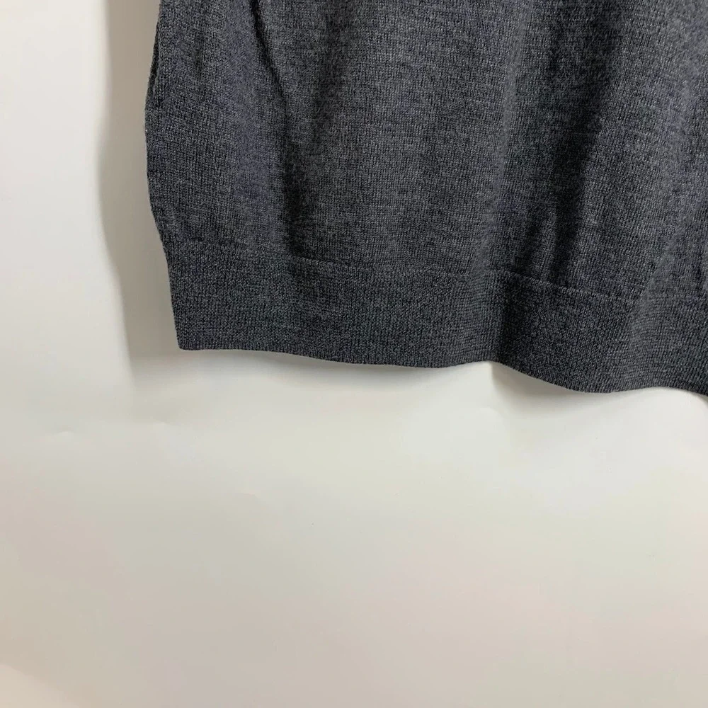 Nordstrom Mens Dark Gray Mock Neck Quarter Zip Long Sleeve Sweater‎